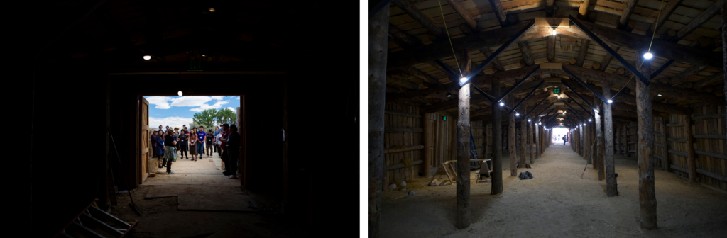 Photos taken from the inside of Heart Mountain's root cellar